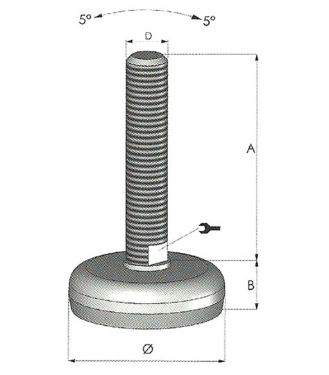 Piede Regolabile Igienico In Acciaio Inox Tipo M Base Mm Shop