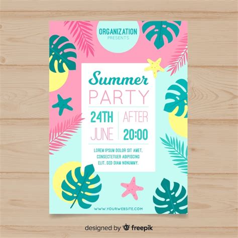 Free Vector Summer Party Flyer Template