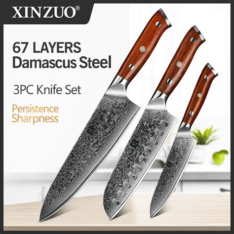 XINZUO Juego De Cuchillos De Cocina Santoku Profesional Acero De