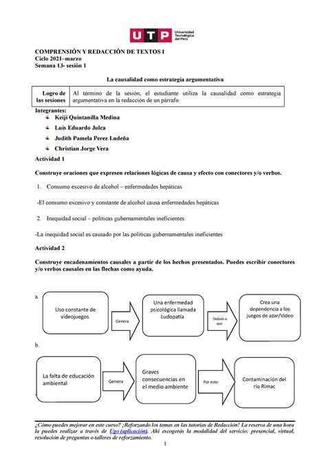 S13 s1 La causalidad como estrategia discursiva Ejercicio COMPRENSIÓN