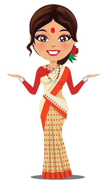 Premium Vector | An indian woman wearing a saree