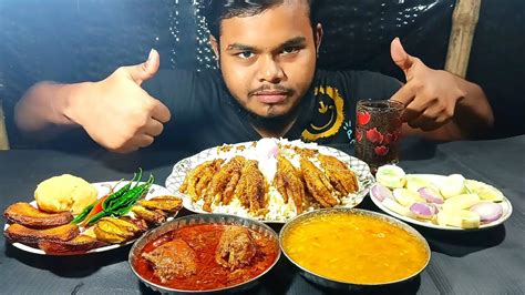 Asmr Eating Spicy Chicken Feet Curry Dal Aloo Bhaji Potol Bhaji