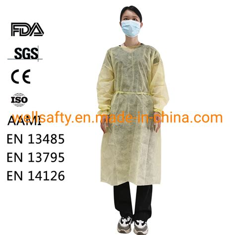 China Customized Ansi Aami Pb70 Level 2 3 Ppe Coverall Disposable Sms