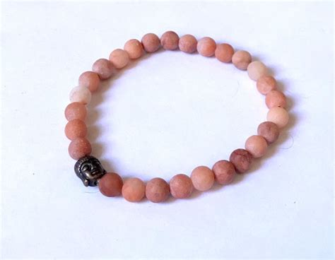 Pulseira Japamala Contas Aventurina Rosa Fosca E Buda Elo