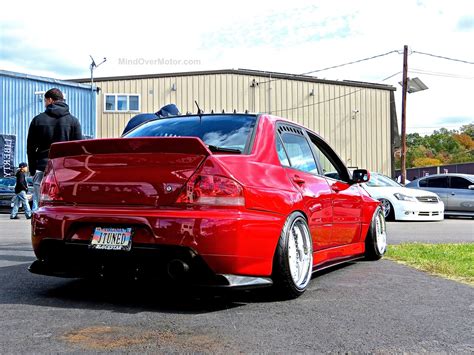 Stanced Mitsubishi Evo At First Class Fitment Mind Over Motor