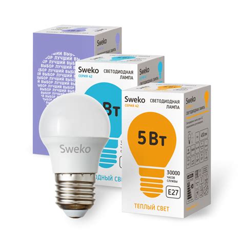 Лампа светодиодная формы шар матовая 5Вт Е27 220В 42LED-P — Sweko