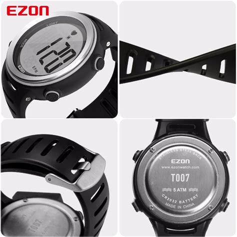 מוצר - EZON Men Watches T007 Heart Rate Monitor Digital Watch Stopwatch ...