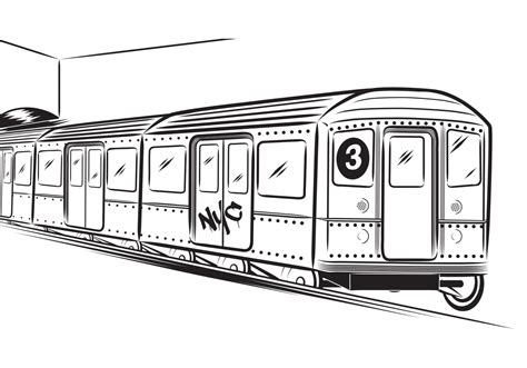 Subway Train Car Pages Coloring Pages