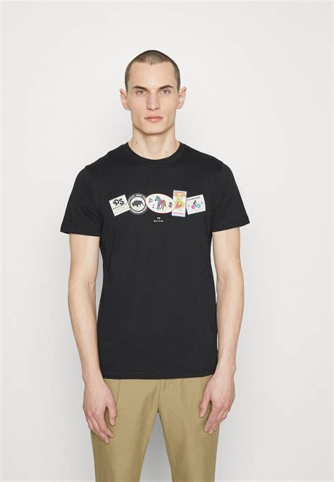 Ps Paul Smith Slim Fit T Shirt Print Black Schwarz Zalando At