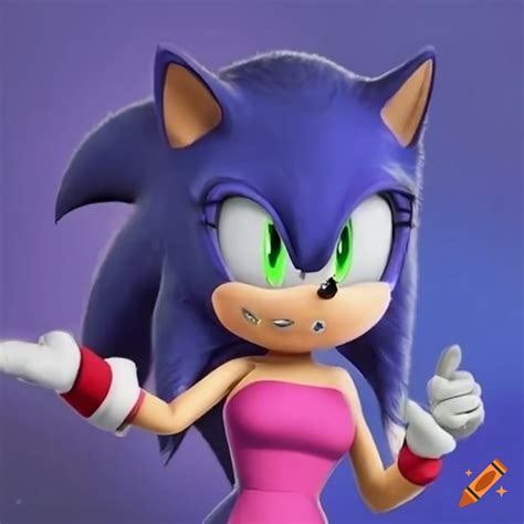 Female Sonic The Hedgehog With Fashion Tips From Amy On Craiyon