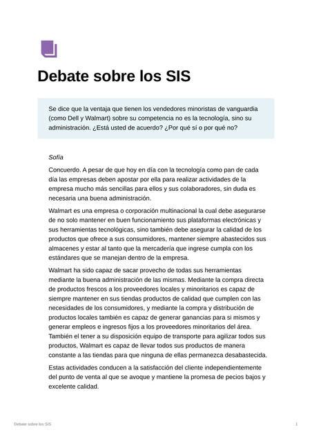 Debate Sobre Los Sis Sof A Mor N Udocz