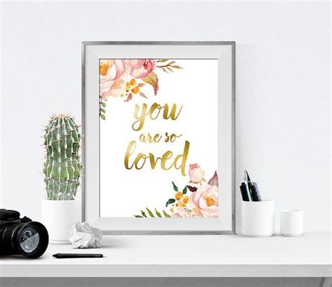 You Are So Loved Print Floral Wall Decor Nursery Wall Decor Etsy Floral Wall Decor Wall