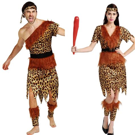 Women Man Costume Caveman Original Indian Savage Wild Cosplay Ancient