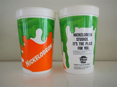 Nickelodeon Studios Pizza Hut Plastic Cup/1990 Pizza Hut Cup/ TV Memorabilia/ Vintage Pizza Hut ...