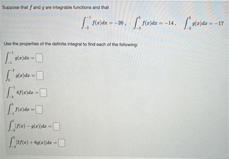 Solved Suppose That F And G Are Integrable Functions And