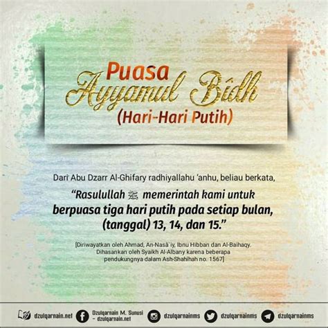 Dalil Puasa Ayyamul Bidh Hari Hari Putih Kutipan Agama Motivasi Nasa