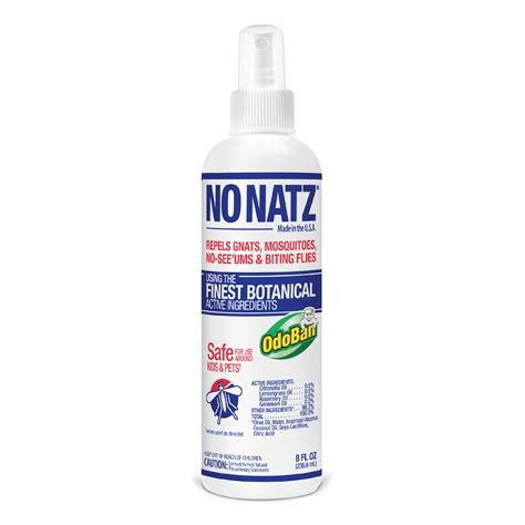 No Natz Botanical Bug Repellent 8oz Deet Free Effective For Gnats Mosquitoes Biting Flies