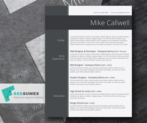 Modish And Elegant Freebie Stylish Word Resume Template