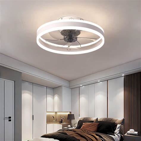 Lampadario Con Ventilatore Da Soffitto Silenzioso Rotondo Moderno LED