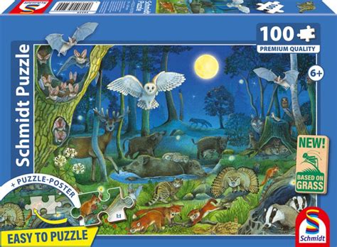 Animaux dans la forêt nocturne 100 pcs 56529 Schmidt Spiele