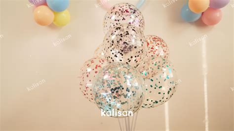 Turkuaz Konfeti Metalik Yuvarlak Form Kalisan Balon