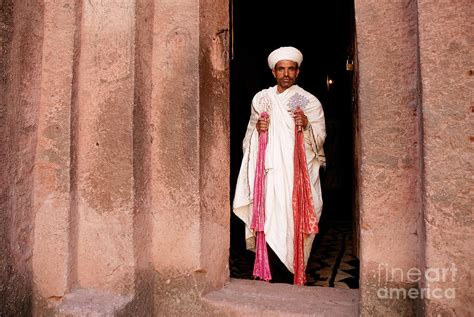 Priest Holding Cross At Coptic Church Lalibella Ethiopia Africa