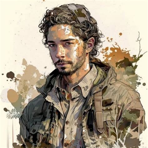 Shia LaBeouf in the Art Style of Yoshitaka Amano