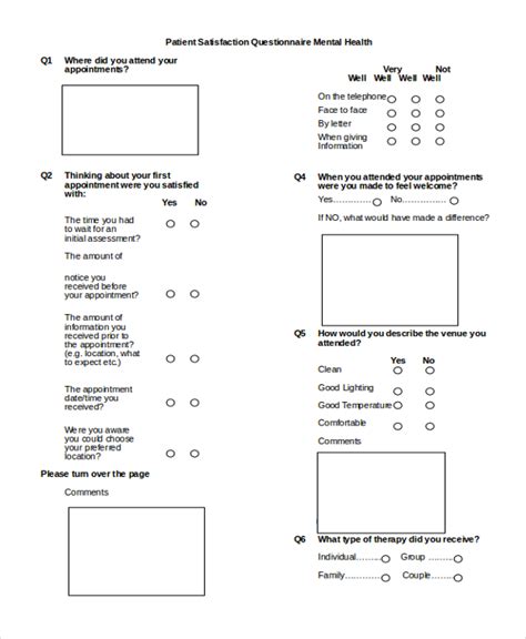 Free 8 Sample Patient Health Questionnaire Forms In Pdf Ms Word