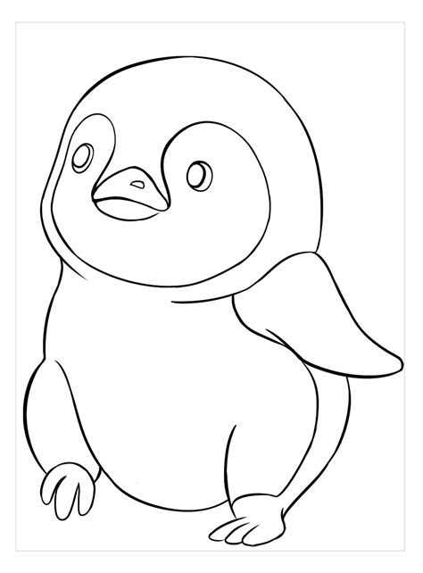 Pingüino en Invierno para colorear imprimir e dibujar ColoringOnly