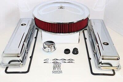 Sb Chevy Chrome Engine Dress Up Short Valve Covers Washable Air Cleaner