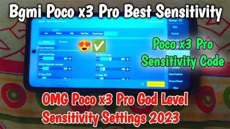 😍 Omg Poco X3 Pro God Level Sensitivity Settings 2023 Bgmi Poco X3