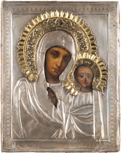 A Small Icon Showing The Kazanskaya Mother Of God With A