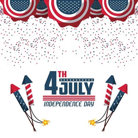 Premium Vector Usa Independence Day Card Vector Illustration