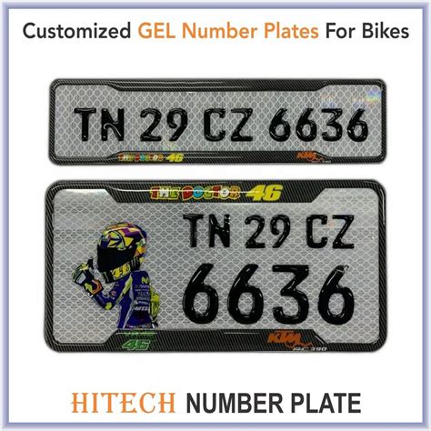 bike gel number plate  rs set bike number plate frame