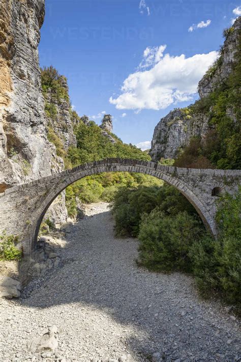 Greece Epirus Zagori Old Arch Bridge In Vikos Aoos National Park