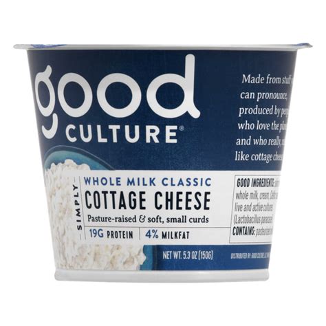 Good Culture Cottage Cheese Whole Milk Classic 4 Milkfat Hy Vee Aisles Online Grocery Shopping