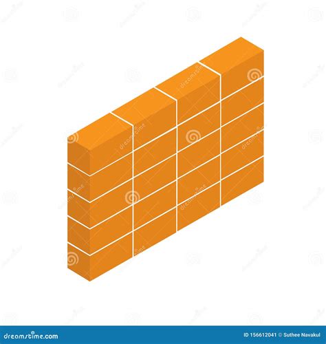 Brick Wall Icon on White Background. Flat Style. Construction Bricks