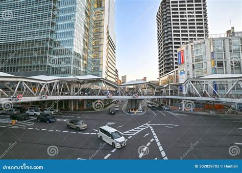 Osaka Tennoji Station And Abeno Pedestrian Bridge Editorial Stock