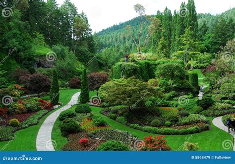 Sunken Garden in Butchart Gardens Stock Image - Image of display, green: 5868479