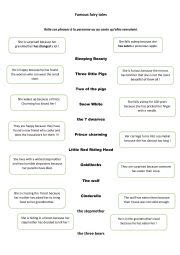 Famous Fairy Tales Esl Worksheet By Funnyvalentine