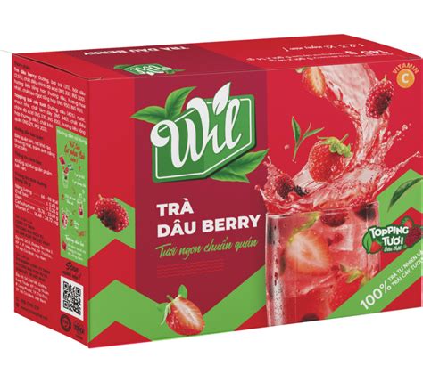 Wil Tea Strawberry Berry Tea With Real Topping 140g Trà Dâu Berry ...