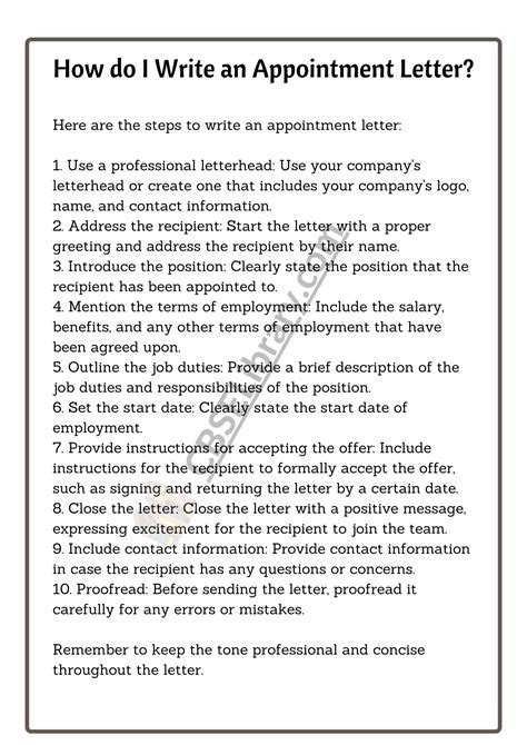 Appointment Letter Job Appointment Letter Format Sample Appointment Letter Templates Cbse