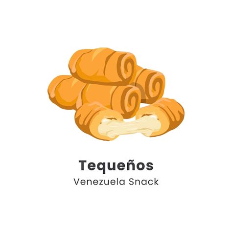 Ilustración vectorial dibujada a mano del queso tequenos un bocadillo