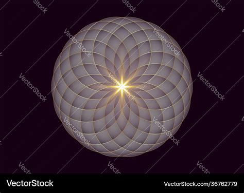 Purple Lotus Flower Life Sacred Geometry Logo Vector Image