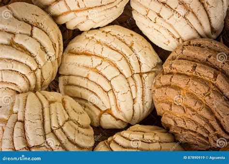 Mexican Conchas Sweet Bread Stock Image Image Of Spanish Yellow