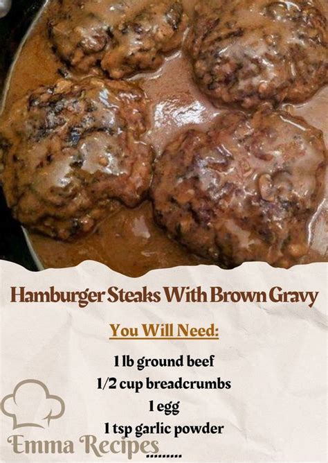 Heavenly Hamburger Steaks With Brown Gravy Recipe