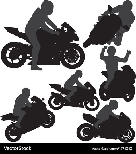 Motorcycle Rider On A Sport Bike Silhouette Vector Image 45 Off