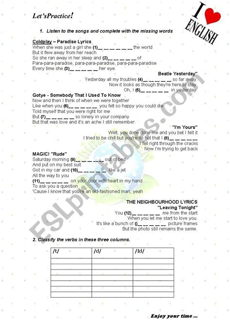 Past Simple Pronunciation Regular Verbs Ed Esl Worksheet By Jacanamejo