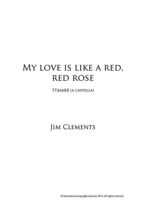 My love is like a red, red rose - Jim Clements - Composer | Arranger ...