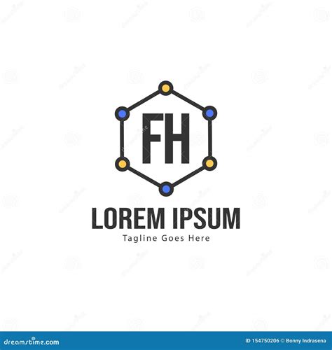 Plantilla Inicial Del Logotipo Fh Con Marco Moderno Ilustraci N